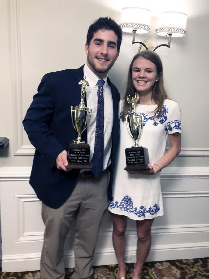 Seniors Kevin Coleman and Claudia Dodge share the distinction of being 
Athletes of the Year for 2019.