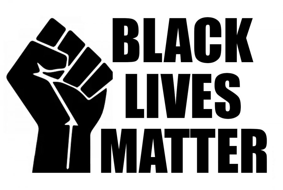 The Black Lives Matter logo shows a fist in solidarity for the movement. 