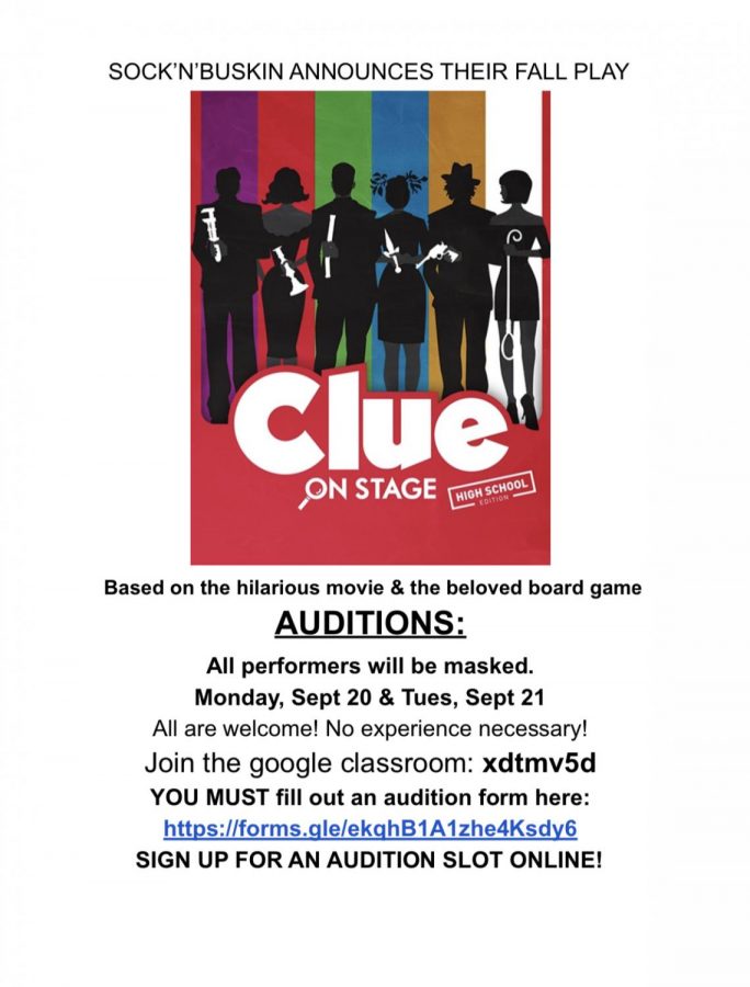 Sock ‘n’ Buskin Holds Auditions for CLUE 9/20 & 9/21