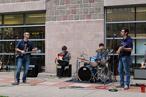 The breezeway between the middle and high school reverberated with amazing tunes as 18 groups and soloists brought their musical game to BATTLE OF THE BANDS.